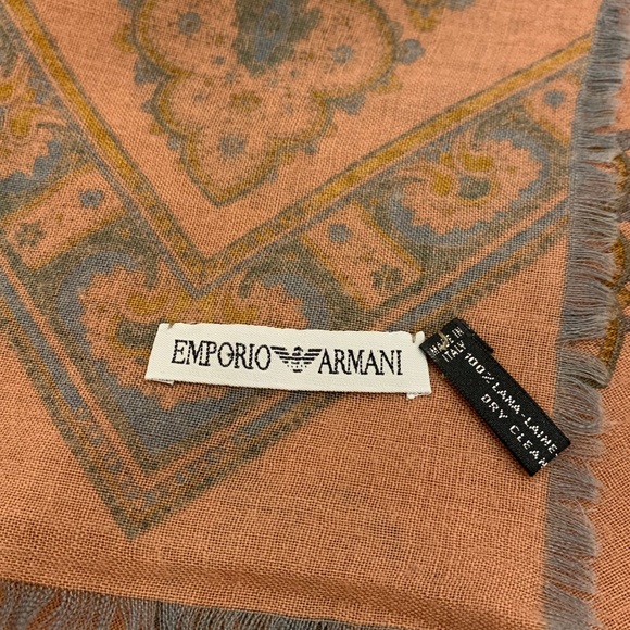 Emporio Armani Accessories - Emporio Armani Brown Patterned Scarf Vintage